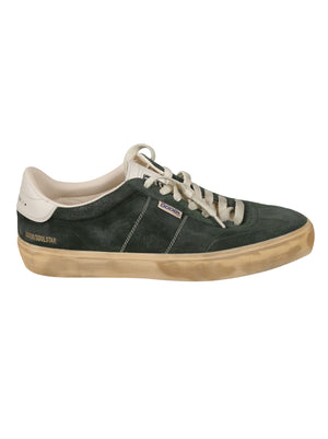 GOLDEN GOOSE Suede Lace-Up Sneakers for Men - Olive Green