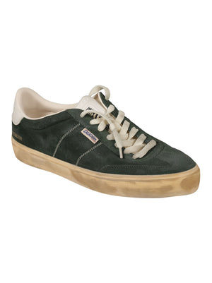 GOLDEN GOOSE Suede Lace-Up Sneakers for Men - Olive Green