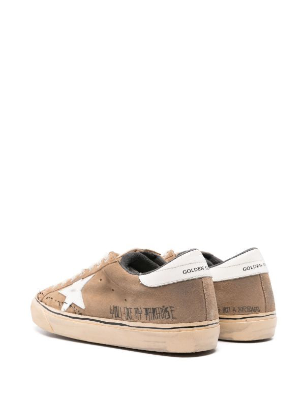 GOLDEN GOOSE Distressed Brown Suede Sneakers for Men