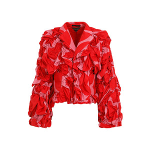 COMME DES GARÇONS Floral Appliqué Red Jacket