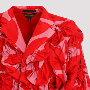 COMME DES GARÇONS Floral Appliqué Red Jacket