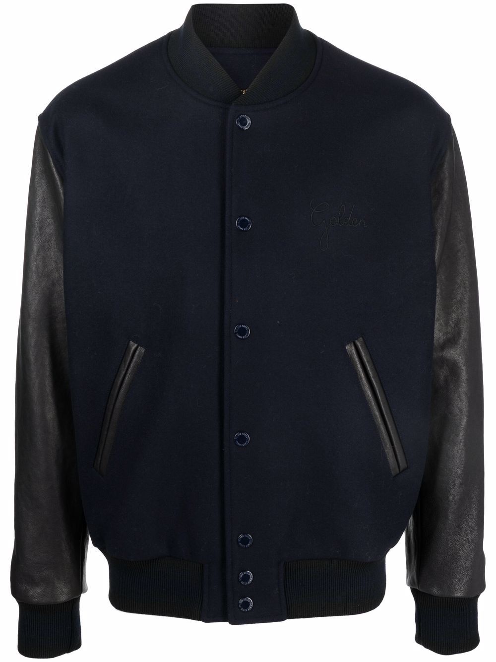 GOLDEN GOOSE Panelled Design Baseball Collar Jacket