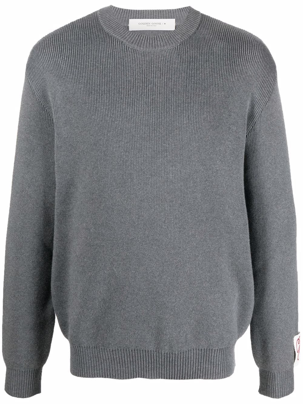 GOLDEN GOOSE Classic Gray Logo Crewneck Sweater for Men