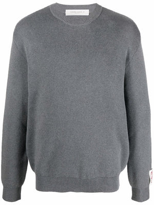 GOLDEN GOOSE Classic Gray Logo Crewneck Sweater for Men