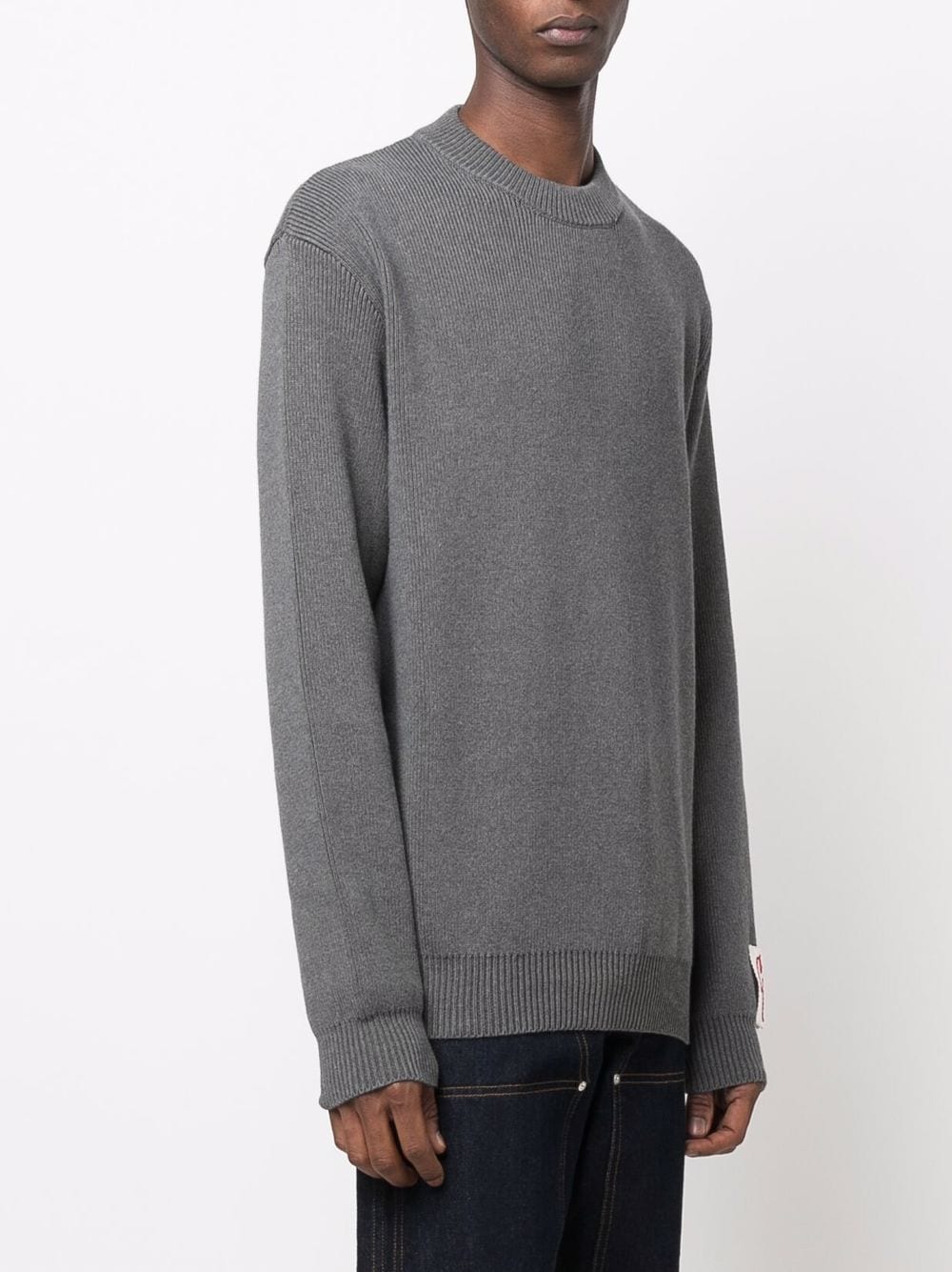 GOLDEN GOOSE Classic Gray Logo Crewneck Sweater for Men