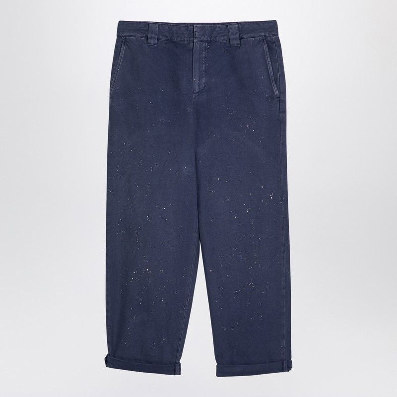 GOLDEN GOOSE Men's Stylish Cotton Trousers with Unique Splash Design