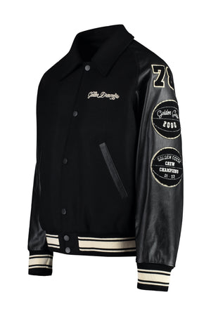 GOLDEN GOOSE Men's Wool Bomber Jacket with Patch Details - Regular Fit