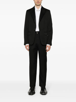 GOLDEN GOOSE Classic Black Wool Tuxedo Pants for Men