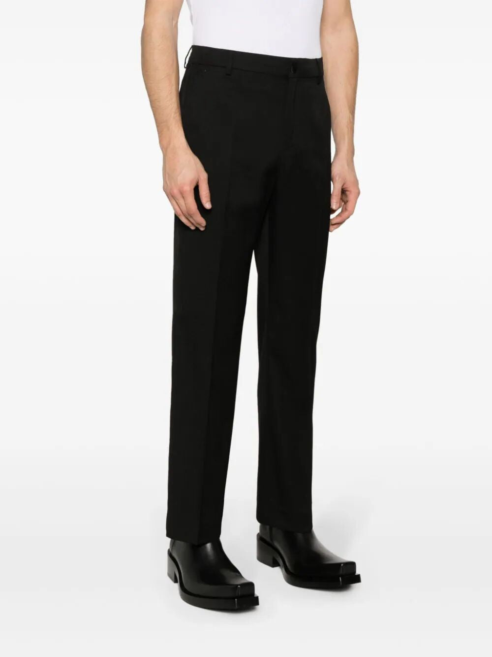 GOLDEN GOOSE Classic Black Wool Tuxedo Pants for Men