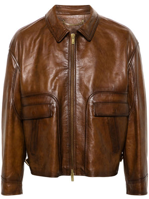 GOLDEN GOOSE Men's Classic Zip Up Leather Jacket