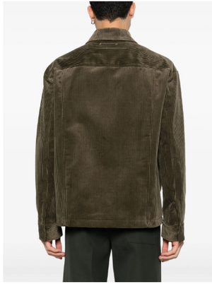 GOLDEN GOOSE Oversized Olive Green Corduroy Jacket for Men