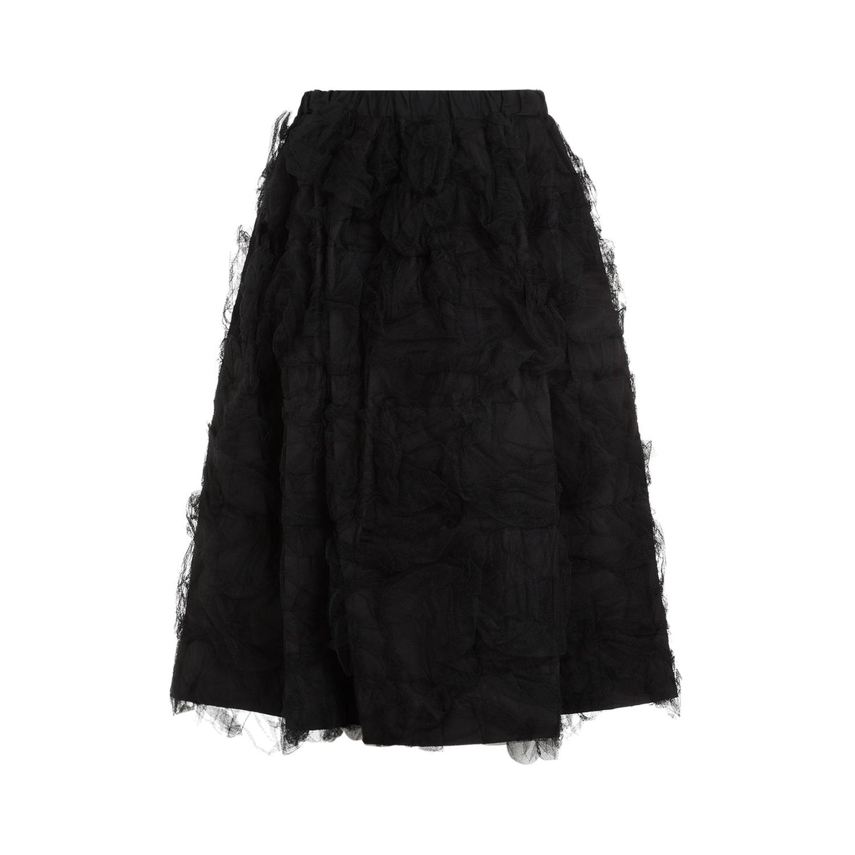 COMME DES GARÇONS Black Nylon Midi Skirt for Women - SS24 Collection