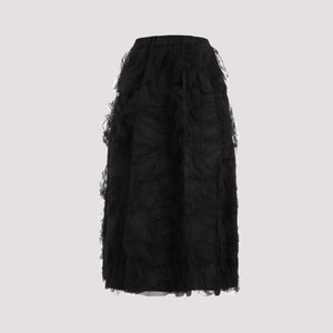 COMME DES GARÇONS Black Nylon Midi Skirt for Women - SS24 Collection