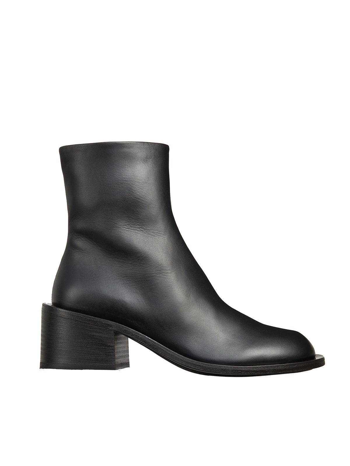 Black Leather Crozon Boots for Women