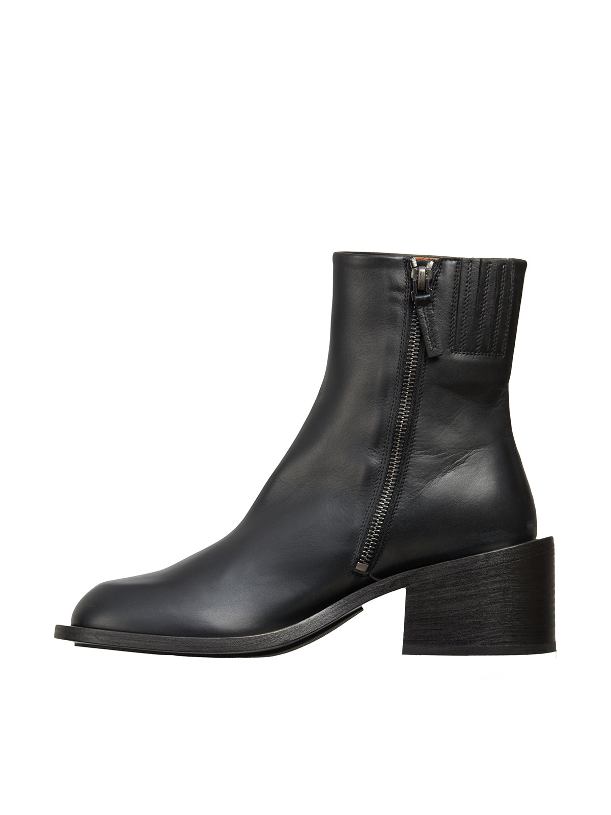 Black Leather Crozon Boots for Women