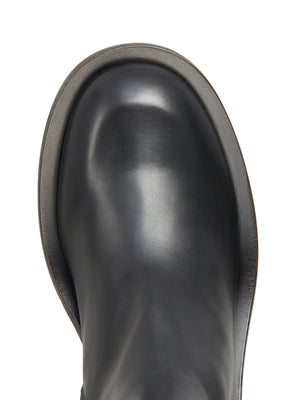 Black Leather Crozon Boots for Women