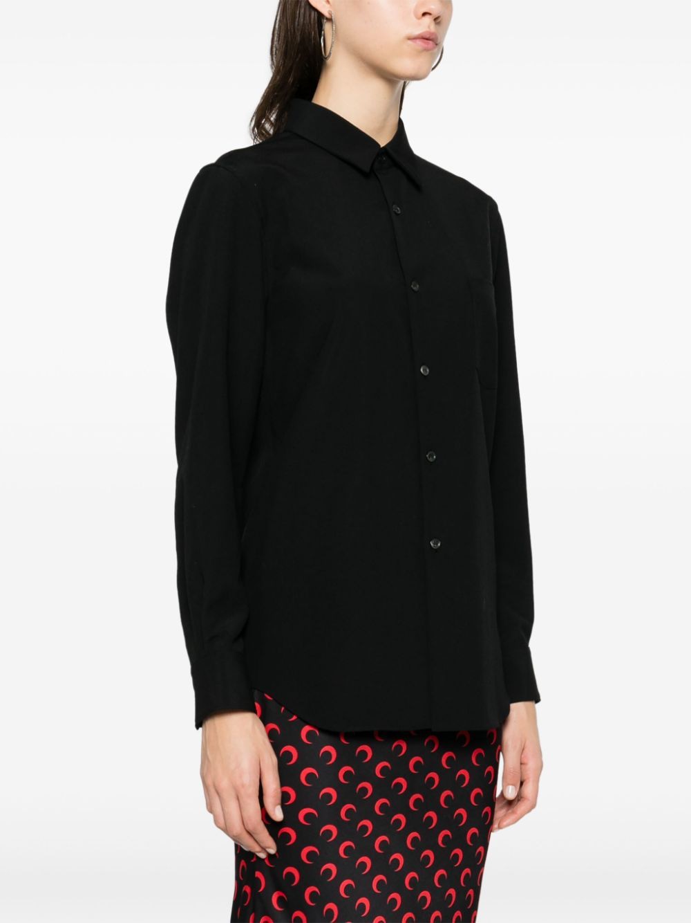 COMME DES GARÇONS Elegant Black Wool Shirt with Straight Cut for Women