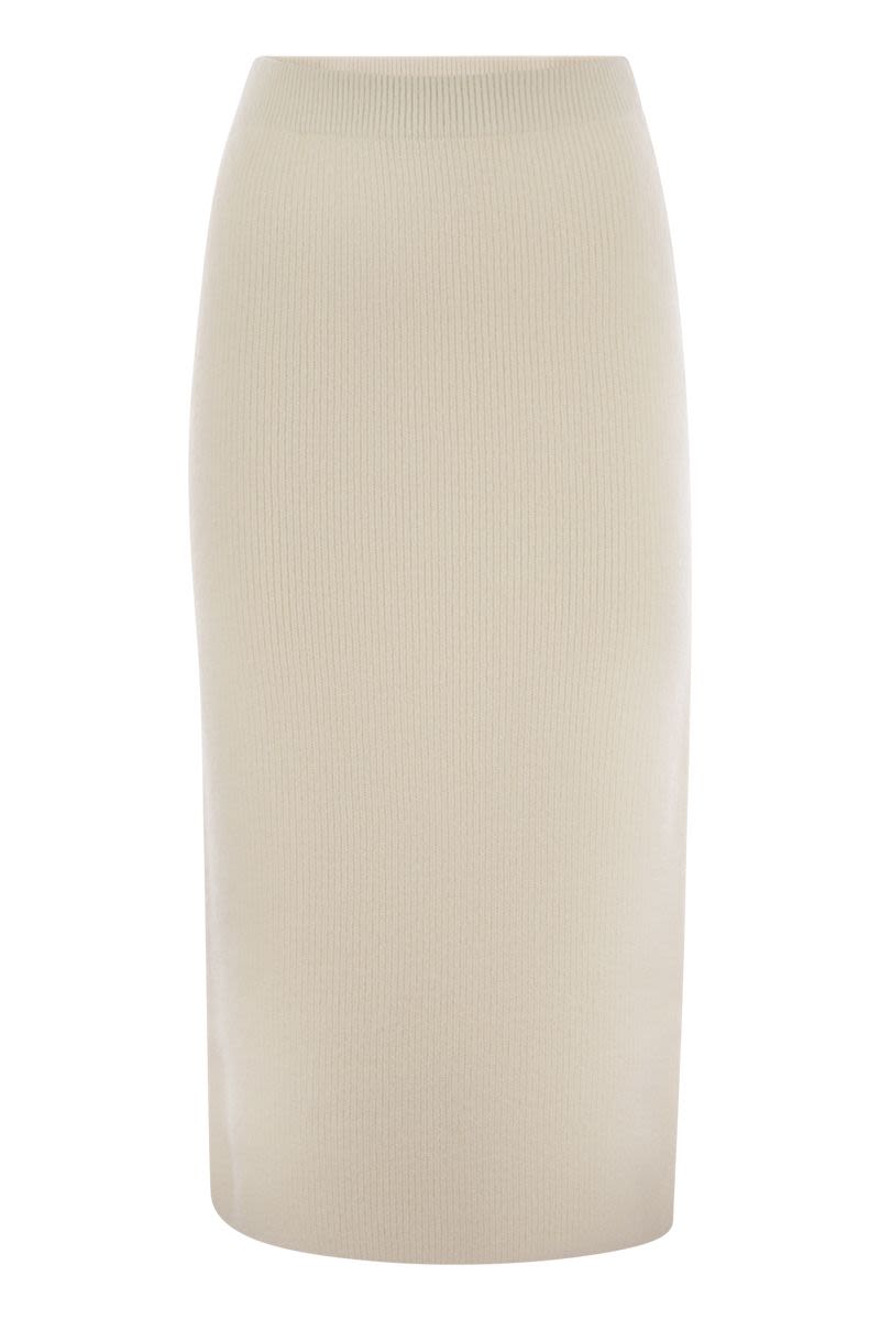 FABIANA FILIPPI Elegant High-Waisted Ribbed Pencil Skirt