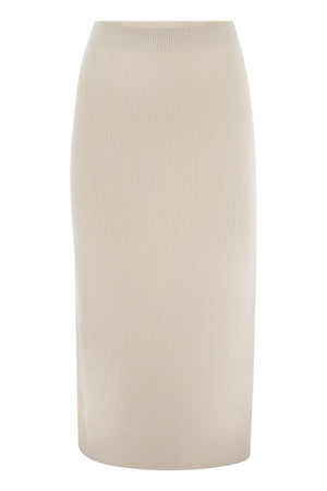 FABIANA FILIPPI Elegant High-Waisted Ribbed Pencil Skirt