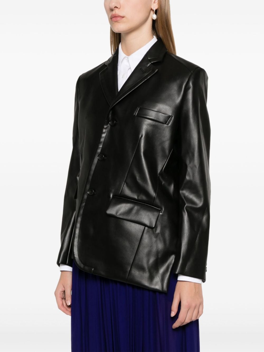 COMME DES GARÇONS Asymmetric Faux Leather Jacket