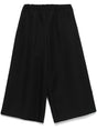 COMME DES GARÇONS Chic Black Cropped Trousers - Wide Fit with Drawstring Waist