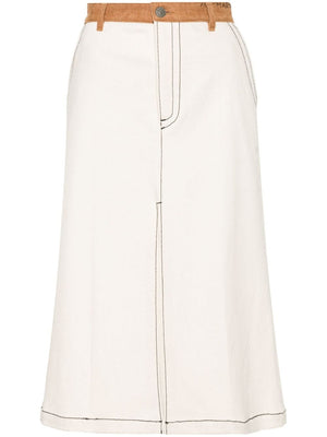 MARNI Elegant Beige Skirt with Camel Belt for Women