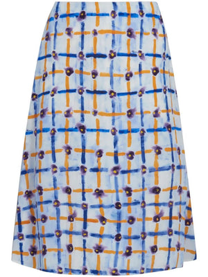 Saraband Print Midi Skirt in Blue for Women - SS24 Collection