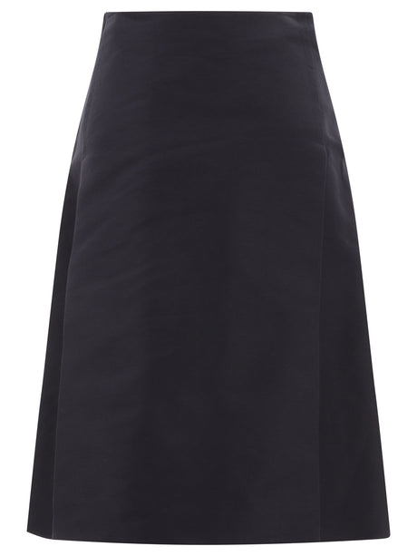 Elegant Black Pleated Midi Skirt for Women - FW23