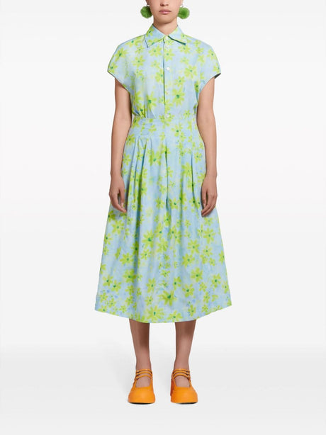 MARNI Maroon Cotton Woven Skirt for Women - Spring/Summer 2024