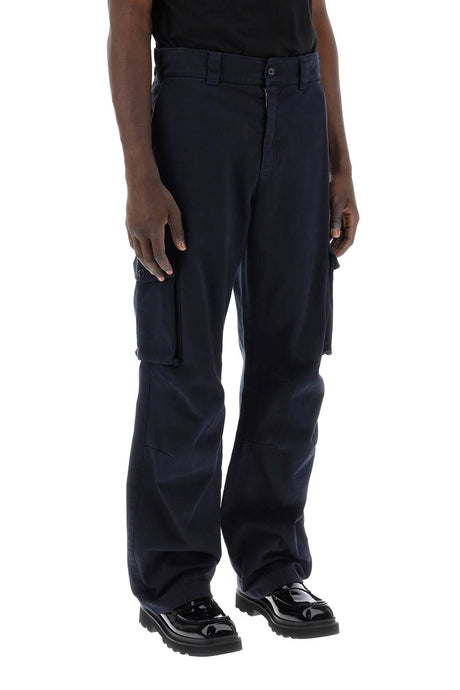 DOLCE & GABBANA Relaxed Fit Cargo Pants with Logo Plaque for Men
