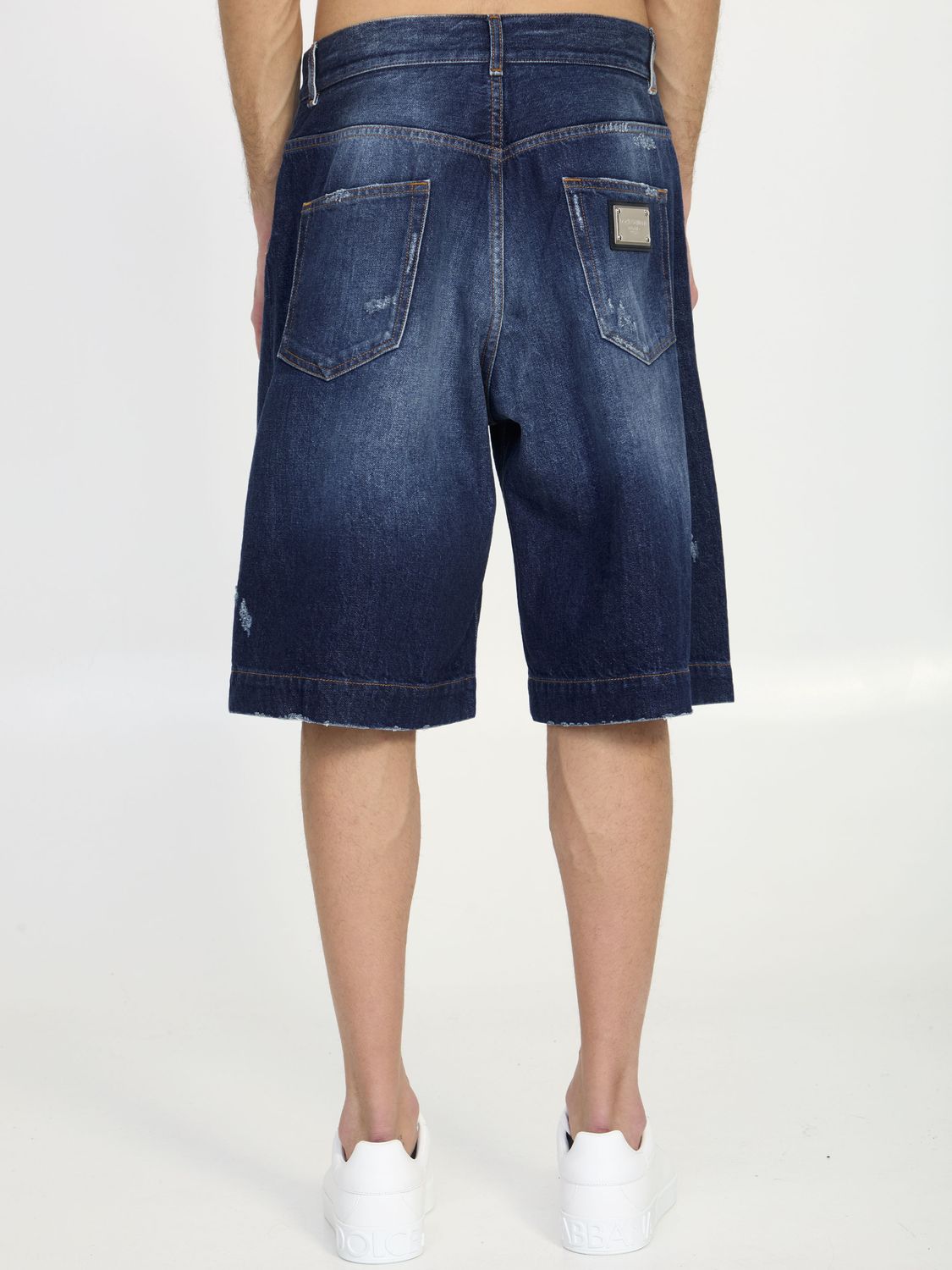 DOLCE & GABBANA Men's Light Blue Denim Bermuda Shorts for SS24