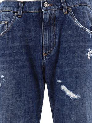 DOLCE & GABBANA 24SS Blue Denim Straight Pants for Men