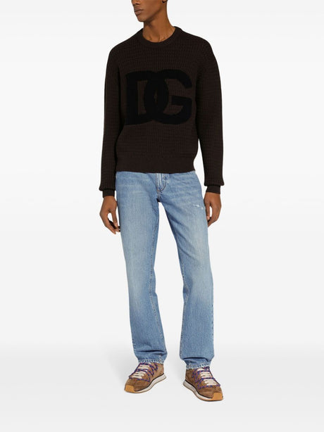 DOLCE & GABBANA Classic Cotton Denim Trousers for Men - FW24