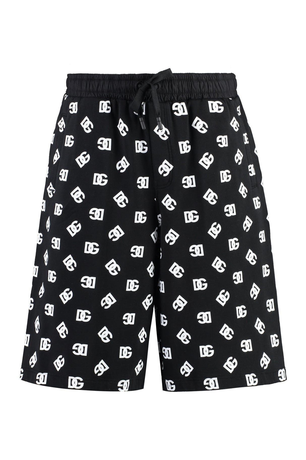 Black Cotton Bermuda Shorts for Men