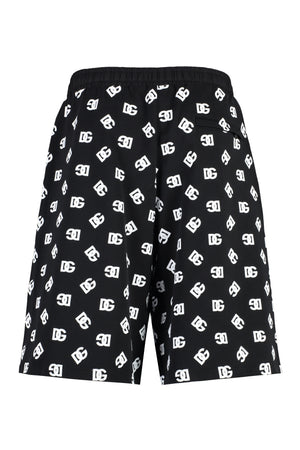 Black Cotton Bermuda Shorts for Men