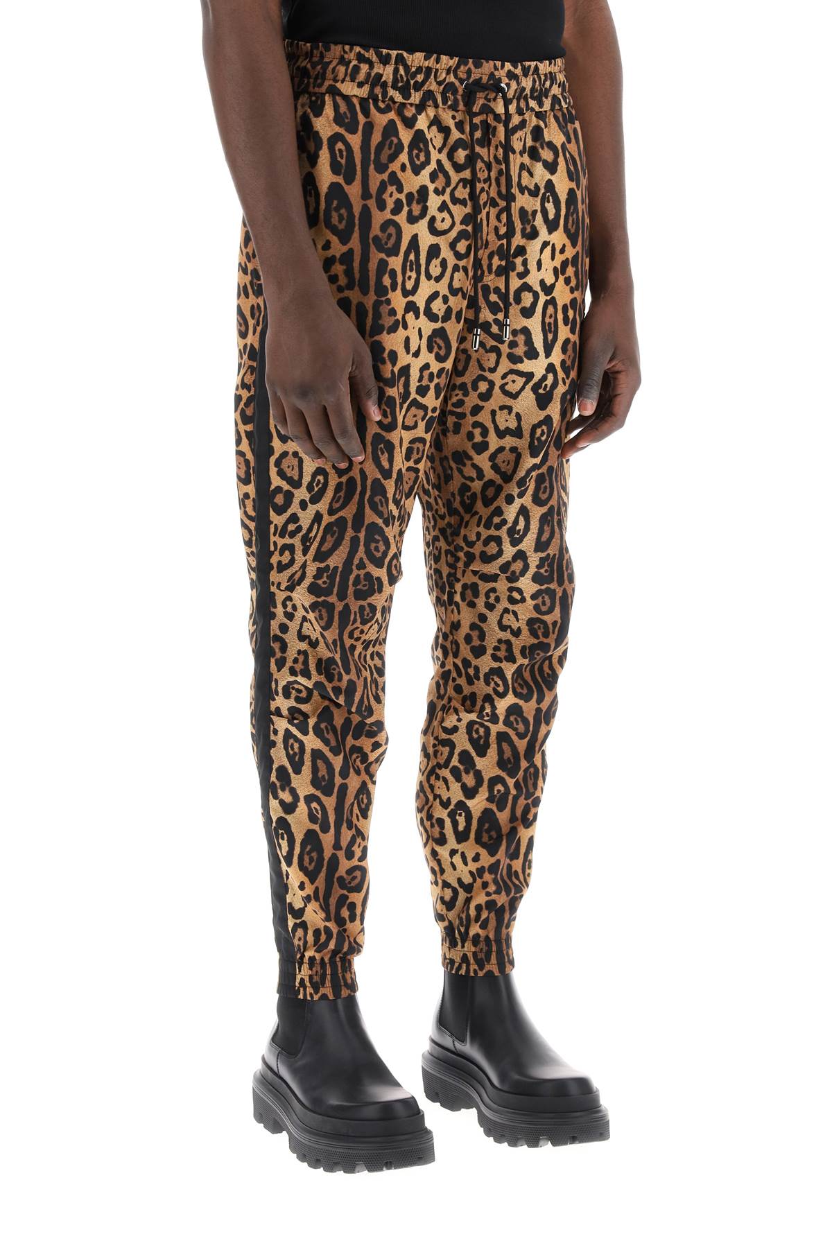 Men's Leopard Print Nylon Jogger Pants