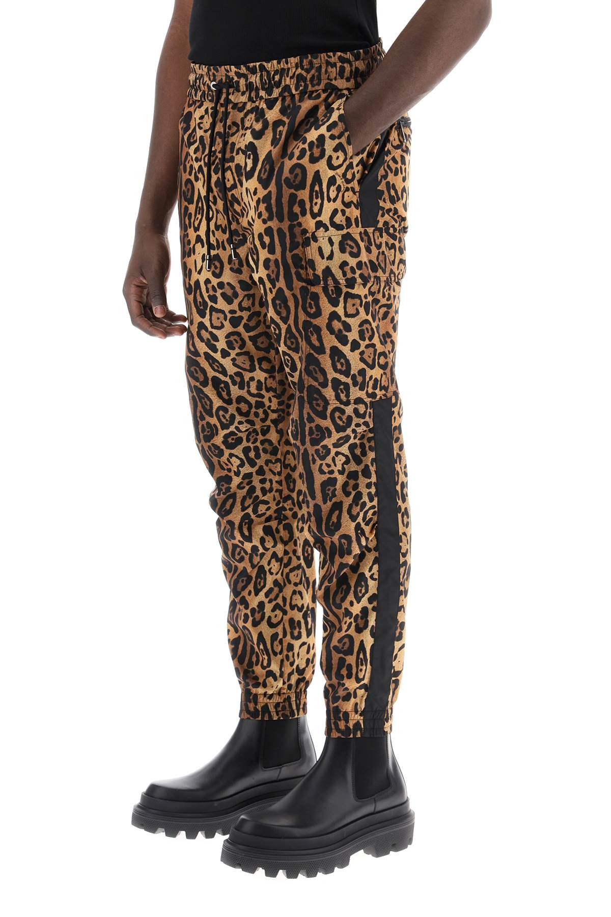 Men's Leopard Print Nylon Jogger Pants