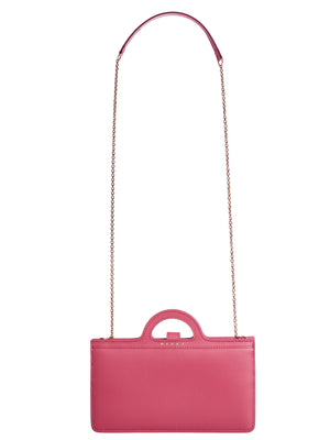 MARNI Pink Leather Top-Handle Pochette with Shoulder Strap for Women