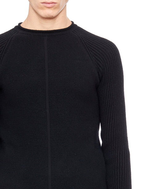 RICK OWENS Men's Black Crewneck Cashmere Sweater for FW23