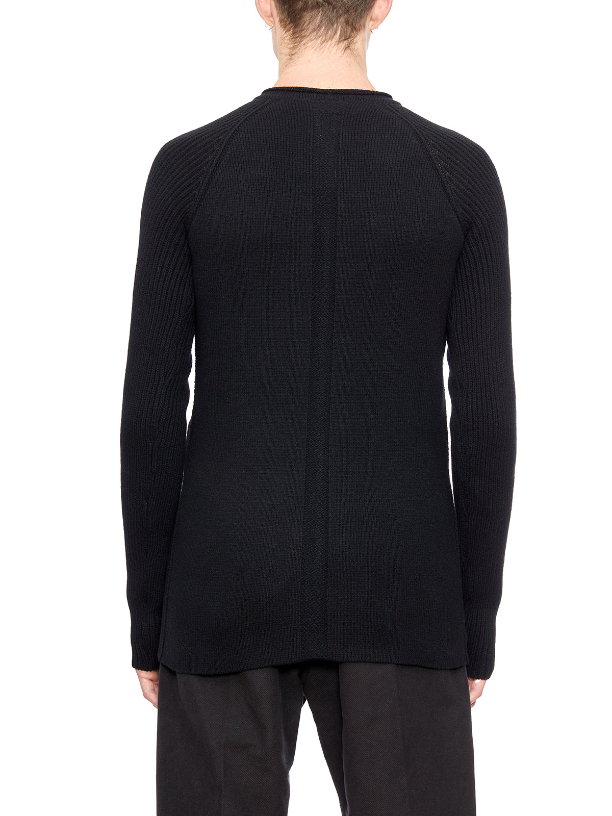 RICK OWENS Men's Black Crewneck Cashmere Sweater for FW23