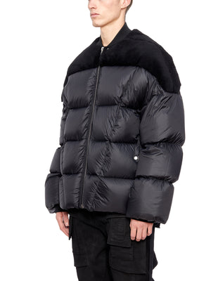 Men's Black Down and Shearling Jacket