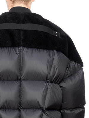 Men's Black Down and Shearling Jacket