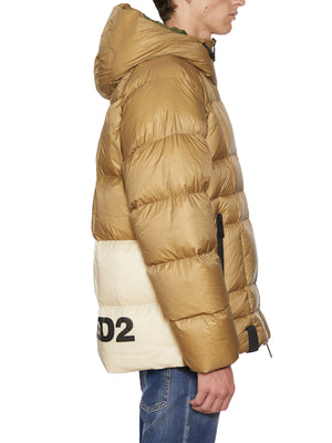 DSQUARED2 Men's Beige Hooded Down Jacket for FW23