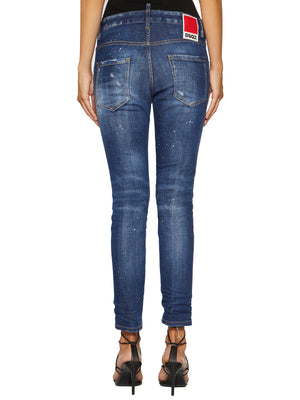 DSQUARED2 Cool and Chic: Stylish Blue Cotton Jeans for Women