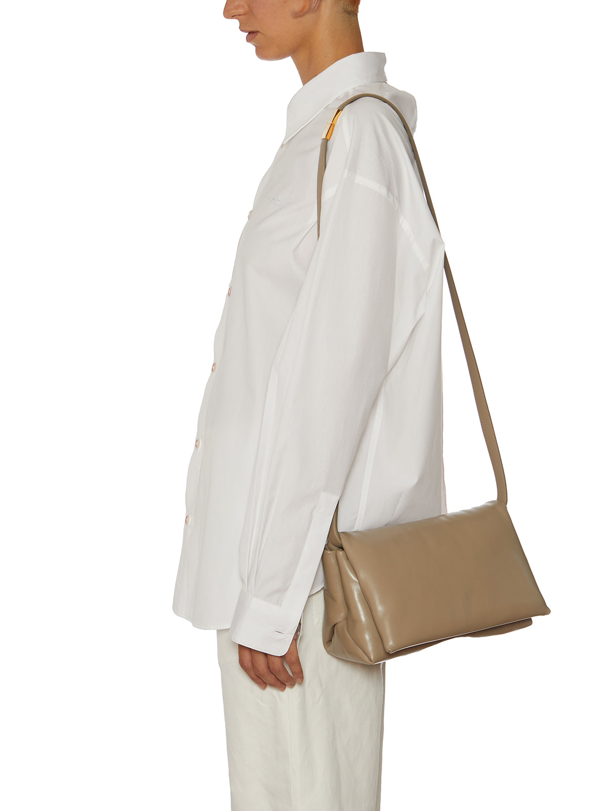 Prisma Shoulder Handbag in Beige - MARNI
