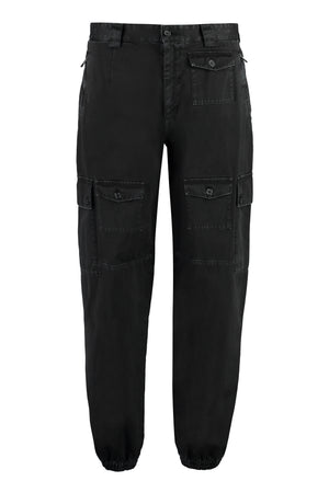 DOLCE & GABBANA Men's Black Cargo Trousers from the SS23 Collection