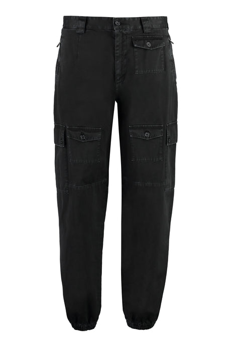 DOLCE & GABBANA Men's Black Cargo Trousers from the SS23 Collection