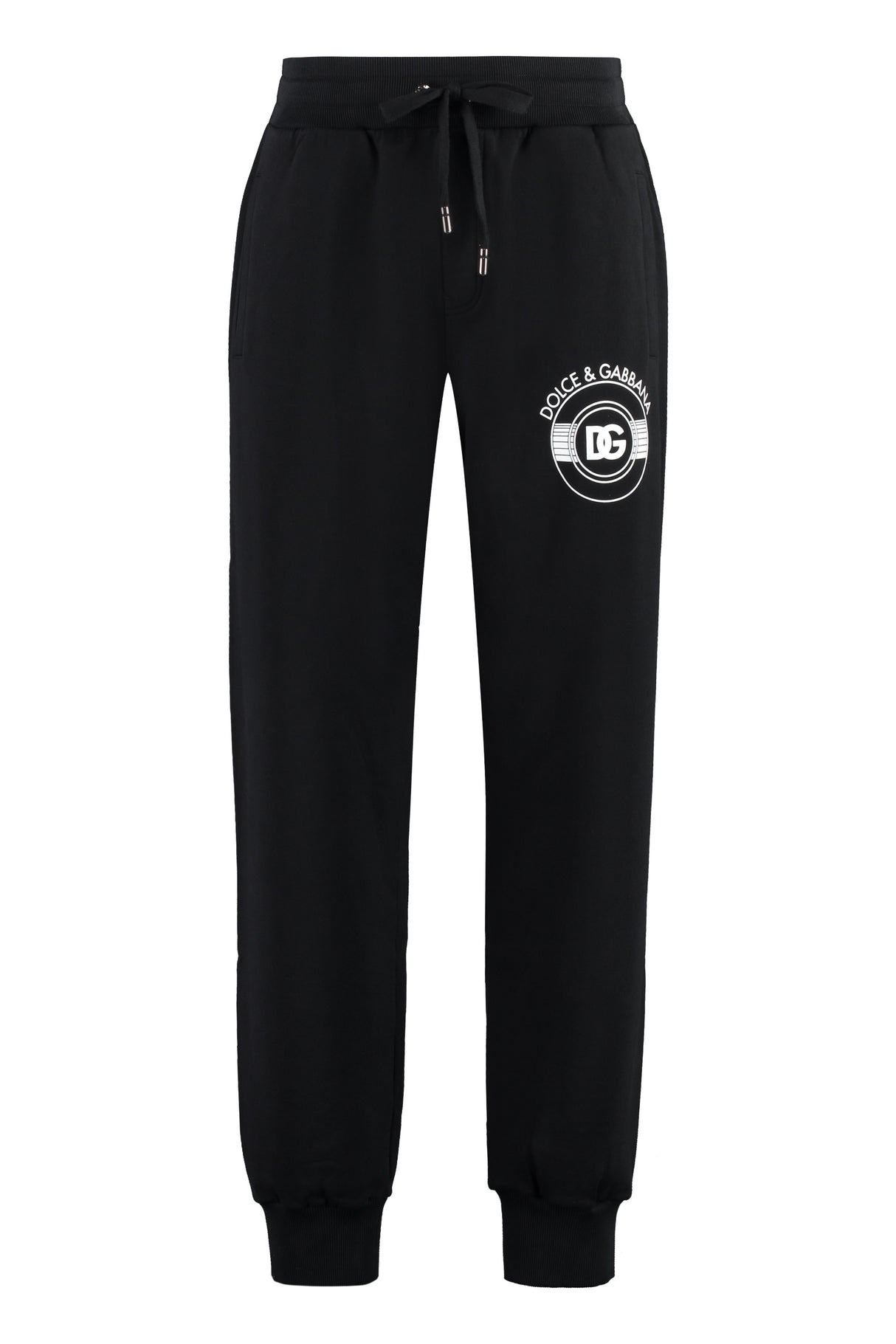 Side Pocket Black Cotton Sweatpants - FW23 Collection