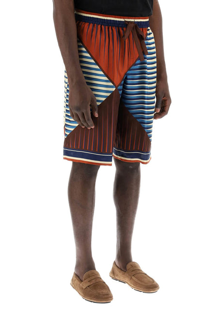 DOLCE & GABBANA Luxurious Multicolor Silk Bermuda Shorts Set for Men - SS24