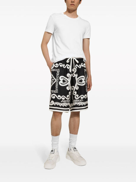 Men's Printed Silk Bermuda Shorts for SS24